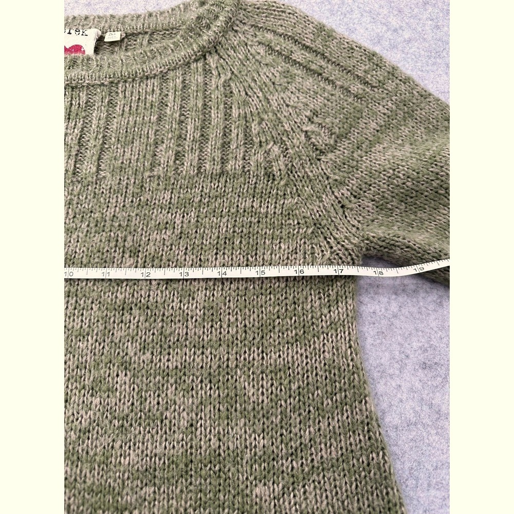 DEREK HEART Boatneck Sweater Moss Green Acrylic Knit 3/4 Sleeves Women's Medium - Picture 7 of 10